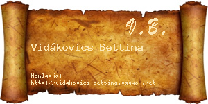 Vidákovics Bettina névjegykártya